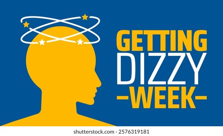 Getting Dizzy Week background banner or poster design template. observed every year in February. Holiday concept. Use to any Template, card, poster, placard, template.