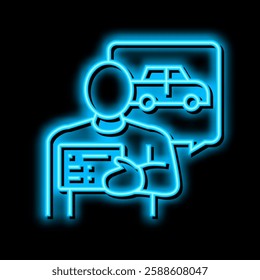 getting drivers license neon light sign vector. getting drivers license illustration