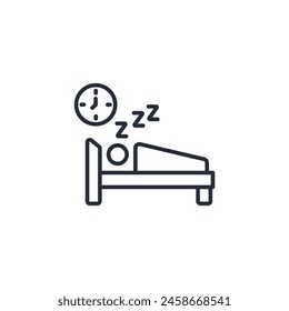 Getting Enough Sleep icon. vector.Editable stroke.linear style sign for use web design,logo.Symbol illustration.