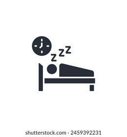 Getting Enough Sleep icon. vector.Editable stroke.linear style sign for use web design,logo.Symbol illustration.