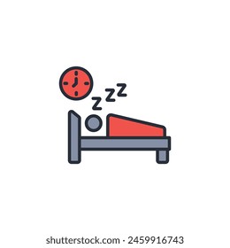 Getting Enough Sleep icon. vector.Editable stroke.linear style sign for use web design,logo.Symbol illustration.