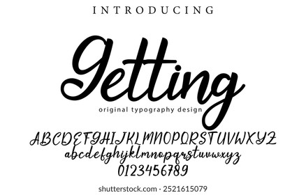 Getting Font Stylish brush painted an uppercase vector letters, alphabet, typeface