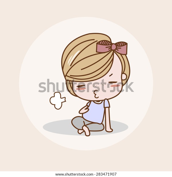 Getting Full Girl Lady Woman Isolated Stock Vector (Royalty Free) 283471907