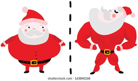 Getting Into Shape After Holidays: Fat and Fit Santa