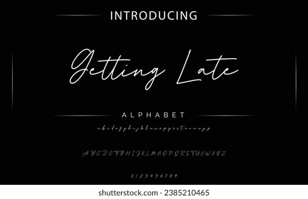 Getting Late signature Font Calligraphy Logotype Script Brush Font Type Font lettering handwritten