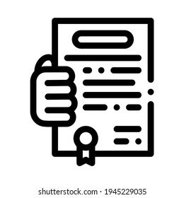obtener licencia para el vector de icono de línea de actividad. obtener licencia para el signo de actividad. símbolo de contorno aislado ilustración negra