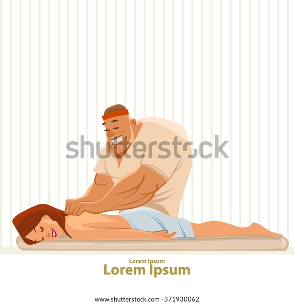 Gemischtrassiger Muschisaft Cartoon Massage