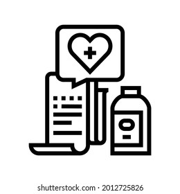 obtener el vector de icono de línea de medicamentos. el signo de los medicamentos. símbolo de contorno aislado ilustración negra
