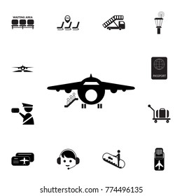 Getting on Board Icon. Set of airport element icons. Premium quality aviation graphic design collection icons for websites, web design, mobile app on white background
