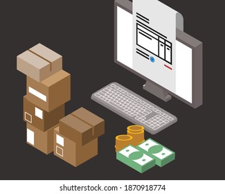 getting purchase order or invoice for order sent to clients and receive money vector