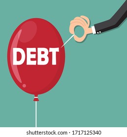 Getting rid of debt concept. Business concept . Vector illustration.