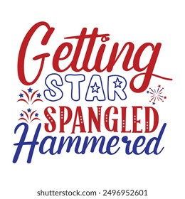 Getting star spangled hammered vector design