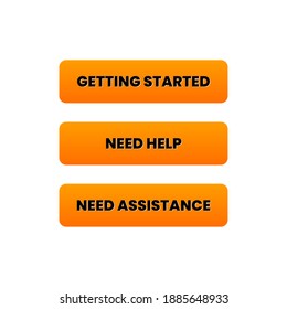 Getting Started Need Assistance Label Icon Badge Vector