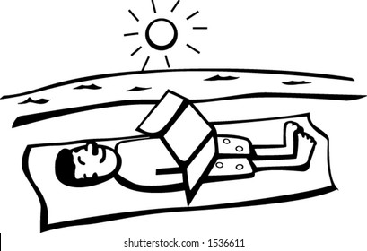 getting a tan in the beach