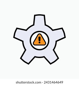 Getting in Trouble Icon. Cogwheel Symbol at Risk.
