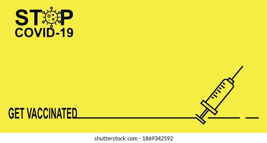 Getting vaccinated stops corona. flat style, concept of vaccination, injection, isolated vector illustration