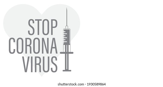 Getting vaccinated stops corona. flat style, concept of vaccination, injection, isolated vector illustration	