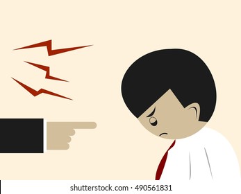 Getting Yelled by Angry Boss Illustration Flat Cartoon