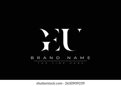 GEU abstract letter logo design. This logo is designed by three abstract letters.