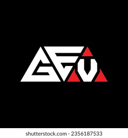 Diseño del logotipo de la letra del triángulo GEV con forma de triángulo. Monograma de diseño del logotipo del triángulo GEV. Plantilla de logotipo vectorial de triángulo GEV con color rojo. Logo triangular GEV Diseño sencillo, elegante y lujoso.