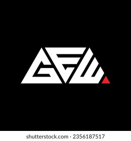GEW triangle letter logo design with triangle shape. GEW triangle logo design monogram. GEW triangle vector logo template with red color. GEW triangular logo Simple, Elegant, and Luxurious design.
