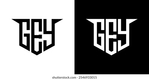 GEY letter logo design with white background in illustrator, vector logo modern alphabet font overlap style, calligraphy designs for logo, Poster, Invitation, etc.