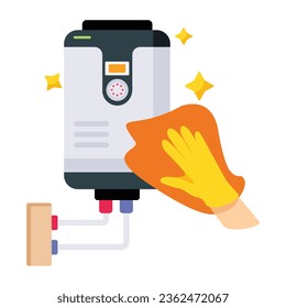 Diseño de iconos planos de limpieza de Geyser 