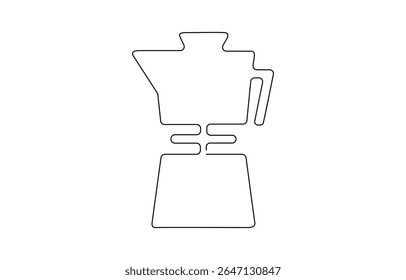 Geyser coffee machine line continuous drawing vector. One line Geyser coffee machine vector background, Hand drawn elements for menu, coffee shop. Vector linear illustration.