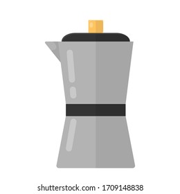 Geyser coffee maker flat illustration. Coffee maker icon. Vector. 