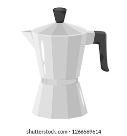 Geyser coffee maker icon for menu design. Vector illustration, isolated on white background.