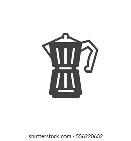 Geyser Coffee Maker icon vector, filled flat sign, solid pictogram isolated on white. Symbol, logo illustration