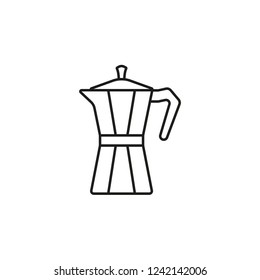 Geyser coffee maker line icon. Coffee pot logo. Vector illustration.