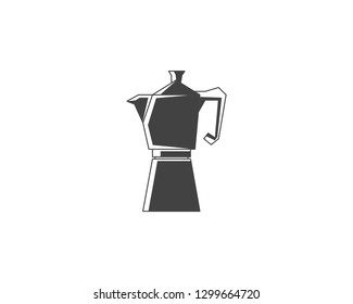 Geyser coffee maker line icon, Coffee pot logo, Coffee maker vector logo Vector illustration