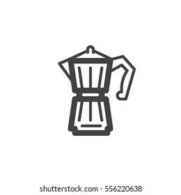 Geyser Coffee Maker line icon, outline vector sign, linear pictogram isolated on white. Symbol, logo illustration