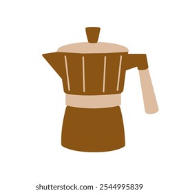 Geyser coffee maker. Coffee lover item. Simple flat clipart