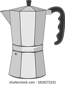 geyser coffee maker on a white background, vector graphic, illustration