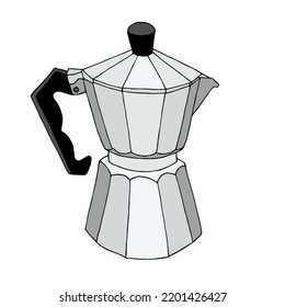 geyser coffee maker on a white background