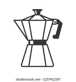 Geyser Coffee Maker Pot Icon on White Background. Vector