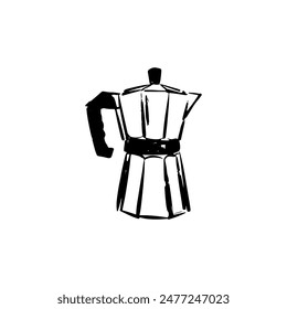 Geyser Coffee Maker Sketch Style Illustration