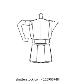 Geyser coffee maker. Vector illustration.