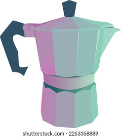 Geyser coffee maker vector illustration