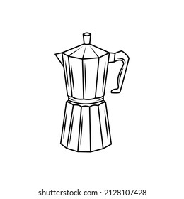 Icono de línea vectorial de la cafetera Geyser