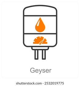 Conceito de ícone de geyser e calor