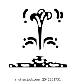 geyser natural phenomena glyph icon vector. geyser natural phenomena sign. isolated symbol illustration