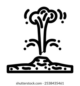 geyser natural phenomena line icon vector. geyser natural phenomena sign. isolated contour symbol black illustration