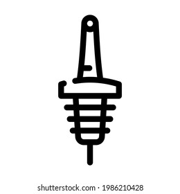 geyser, plug with valve bartender line icon vector. geyser, plug with valve bartender sign. isolated contour symbol black illustration