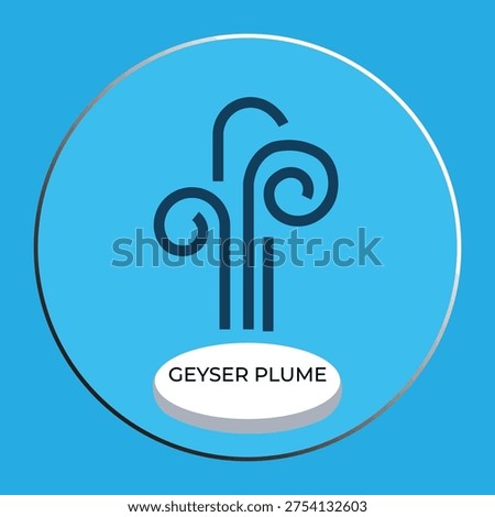 Geyser Plume Minimalist Vector Graphic for Infographics