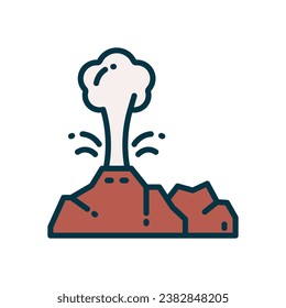 geyser power filled color icon. vector icon for your website, mobile, presentation, and logo design.