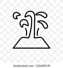 Geyser vector linear icon isolated on transparent background, Geyser transparency concept can be used for web and mobile