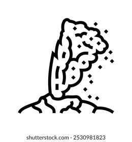 geyser weather natural phenomena line icon vector. geyser weather natural phenomena sign. isolated contour symbol black illustration